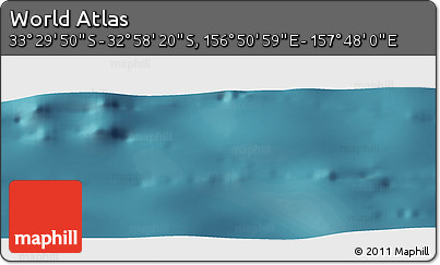 Satellite Panoramic Map of the Area around 33° 14' 5" S, 157° 19' 29" E