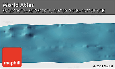 Satellite Panoramic Map of the Area around 33° 14' 5" S, 157° 19' 29" E