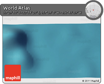Satellite 3D Map of the Area around 33° 14' 5" S, 157° 10' 30" W
