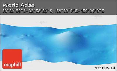 Physical Panoramic Map of the Area around 33° 14' 5" S, 159° 1' 30" E