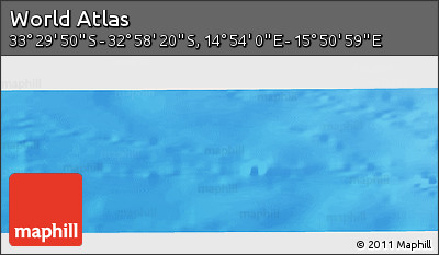 Physical Panoramic Map of the Area around 33° 14' 5" S, 15° 22' 30" E