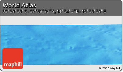 Physical Panoramic Map of the Area around 33° 14' 5" S, 15° 22' 30" E