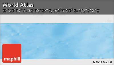 Physical Panoramic Map of the Area around 33° 14' 5" S, 161° 34' 29" E