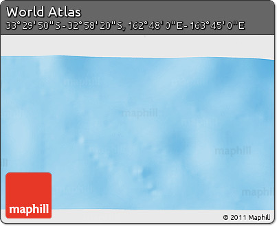 Shaded Relief 3D Map of the Area around 33° 14' 5" S, 163° 16' 30" E