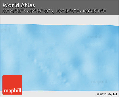 Shaded Relief 3D Map of the Area around 33° 14' 5" S, 163° 16' 30" E
