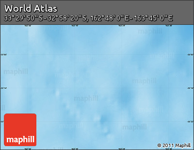 Physical Map of the Area around 33° 14' 5" S, 163° 16' 30" E