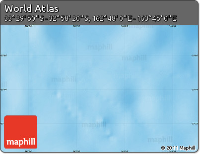 Physical Map of the Area around 33° 14' 5" S, 163° 16' 30" E
