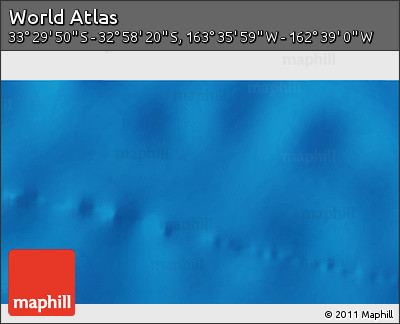 Physical 3D Map of the Area around 33° 14' 5" S, 163° 7' 30" W