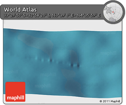 Satellite 3D Map of the Area around 33° 14' 5" S, 164° 7' 30" E