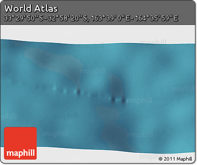 Satellite 3D Map of the Area around 33° 14' 5" S, 164° 7' 30" E