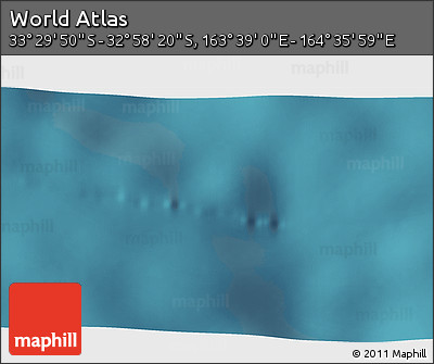 Satellite 3D Map of the Area around 33° 14' 5" S, 164° 7' 30" E