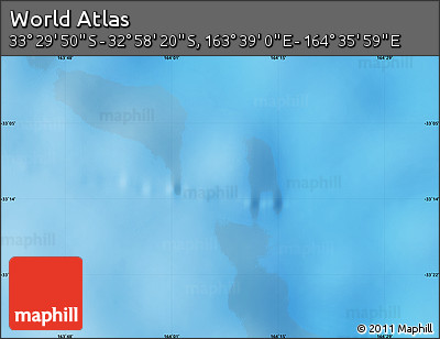 Physical Map of the Area around 33° 14' 5" S, 164° 7' 30" E