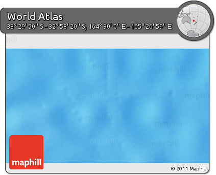 Physical 3D Map of the Area around 33° 14' 5" S, 164° 58' 29" E