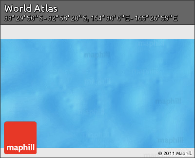 Physical 3D Map of the Area around 33° 14' 5" S, 164° 58' 29" E