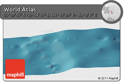 Satellite Panoramic Map of the Area around 33° 14' 5" S, 166° 40' 30" E