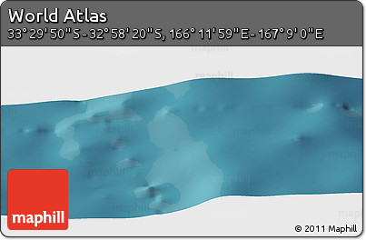 Satellite Panoramic Map of the Area around 33° 14' 5" S, 166° 40' 30" E
