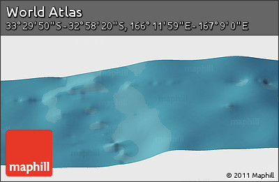 Satellite Panoramic Map of the Area around 33° 14' 5" S, 166° 40' 30" E
