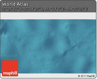 Satellite 3D Map of the Area around 33° 14' 5" S, 168° 22' 30" E