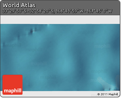 Satellite 3D Map of the Area around 33° 14' 5" S, 168° 13' 29" W