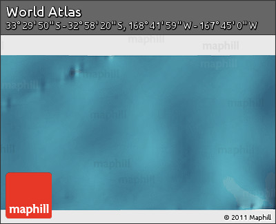 Satellite 3D Map of the Area around 33° 14' 5" S, 168° 13' 29" W