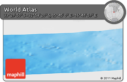 Physical Panoramic Map of the Area around 33° 14' 5" S, 16° 13' 30" E
