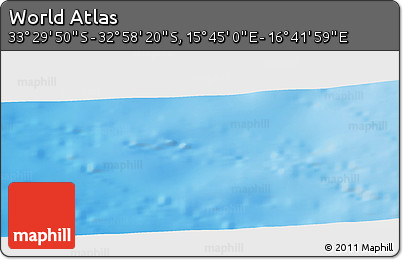 Physical Panoramic Map of the Area around 33° 14' 5" S, 16° 13' 30" E
