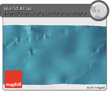 Satellite 3D Map of the Area around 33° 14' 5" S, 173° 28' 29" E