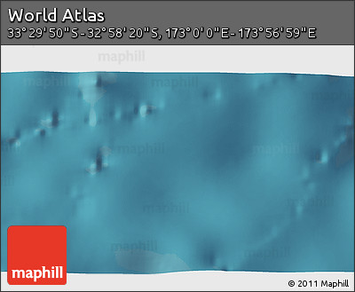 Satellite 3D Map of the Area around 33° 14' 5" S, 173° 28' 29" E