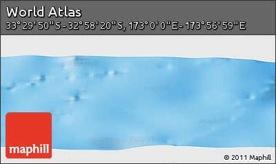 Physical Panoramic Map of the Area around 33° 14' 5" S, 173° 28' 29" E