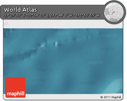 Satellite 3D Map of the Area around 33° 14' 5" S, 173° 19' 29" W