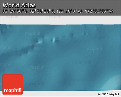 Satellite 3D Map of the Area around 33° 14' 5" S, 173° 19' 29" W