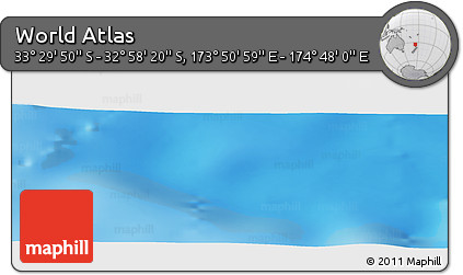 Physical Panoramic Map of the Area around 33° 14' 5" S, 174° 19' 29" E