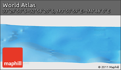 Physical Panoramic Map of the Area around 33° 14' 5" S, 174° 19' 29" E