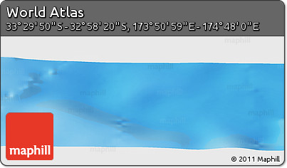 Physical Panoramic Map of the Area around 33° 14' 5" S, 174° 19' 29" E