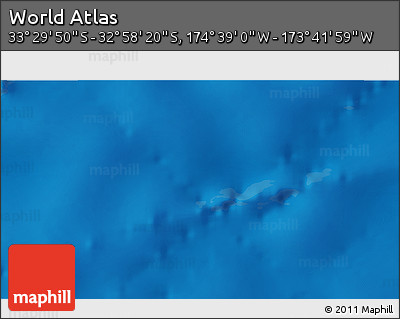 Shaded Relief 3D Map of the Area around 33° 14' 5" S, 174° 10' 30" W