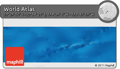 Shaded Relief Panoramic Map of the Area around 33° 14' 5" S, 174° 10' 30" W