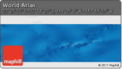 Shaded Relief Panoramic Map of the Area around 33° 14' 5" S, 174° 10' 30" W