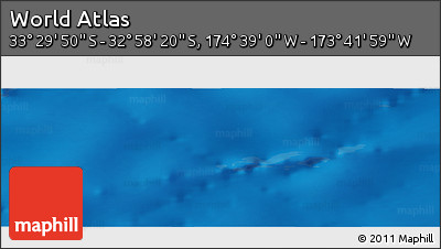 Shaded Relief Panoramic Map of the Area around 33° 14' 5" S, 174° 10' 30" W