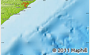 Physical Map of the area around 33° 14' 5" S, 28° 7' 30" E