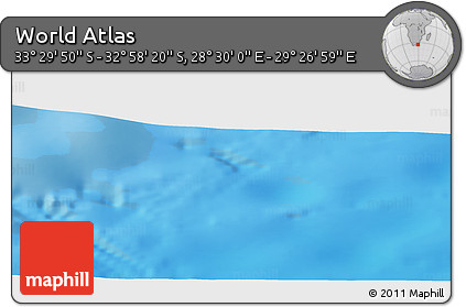 Physical Panoramic Map of the Area around 33° 14' 5" S, 28° 58' 30" E
