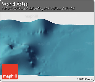 Satellite 3D Map of the Area around 33° 14' 5" S, 2° 37' 30" E