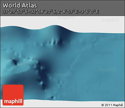 Satellite 3D Map of the Area around 33° 14' 5" S, 2° 37' 30" E