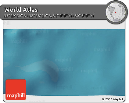 Satellite 3D Map of the Area around 33° 14' 5" S, 30° 31' 29" W