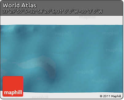 Satellite 3D Map of the Area around 33° 14' 5" S, 30° 31' 29" W