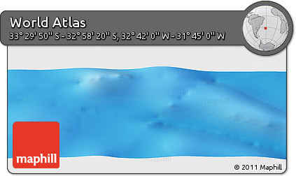 Physical Panoramic Map of the Area around 33° 14' 5" S, 32° 13' 30" W