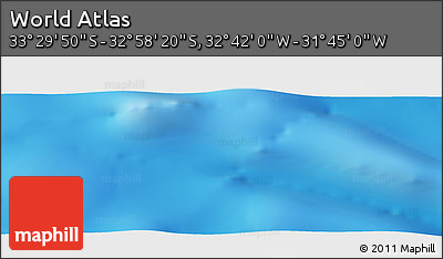 Physical Panoramic Map of the Area around 33° 14' 5" S, 32° 13' 30" W