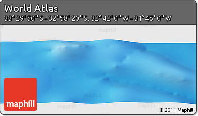 Physical Panoramic Map of the Area around 33° 14' 5" S, 32° 13' 30" W