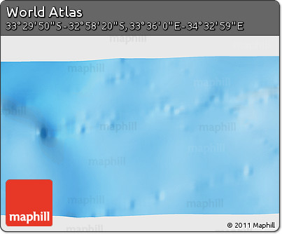 Shaded Relief 3D Map of the Area around 33° 14' 5" S, 34° 4' 30" E