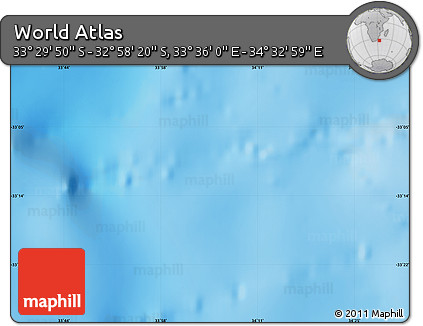 Physical Map of the Area around 33° 14' 5" S, 34° 4' 30" E