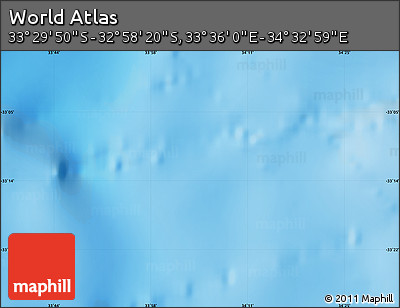 Physical Map of the Area around 33° 14' 5" S, 34° 4' 30" E